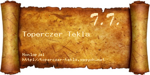 Toperczer Tekla névjegykártya